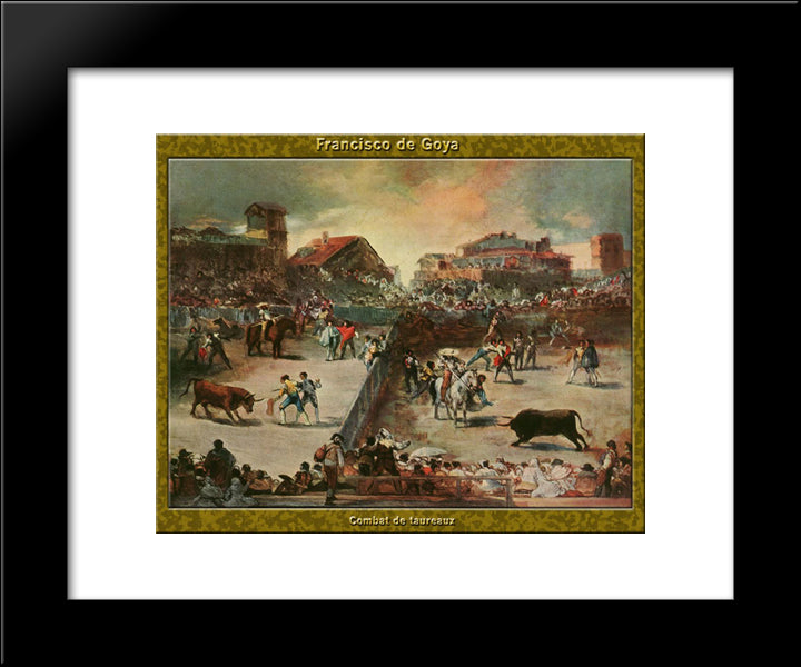 Bullfight 20x24 Black Modern Wood Framed Art Print Poster by Goya, Francisco