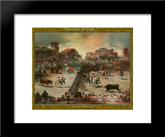 Bullfight 20x24 Black Modern Wood Framed Art Print Poster by Goya, Francisco