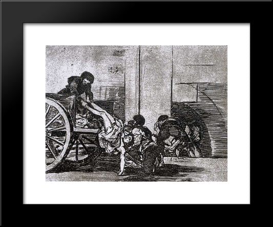 Cartloads To The Cemetery 20x24 Black Modern Wood Framed Art Print Poster by Goya, Francisco