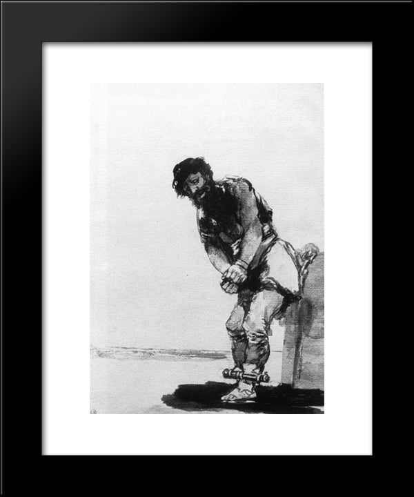 Chained Prisoner 20x24 Black Modern Wood Framed Art Print Poster by Goya, Francisco