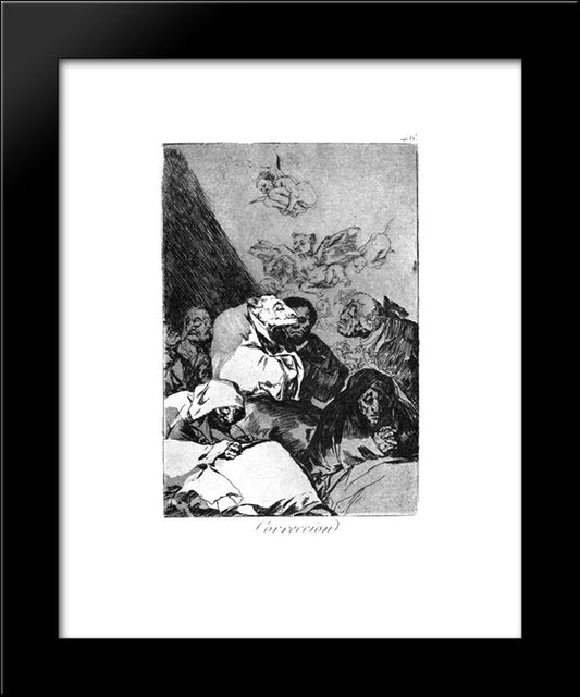 Correction 20x24 Black Modern Wood Framed Art Print Poster by Goya, Francisco