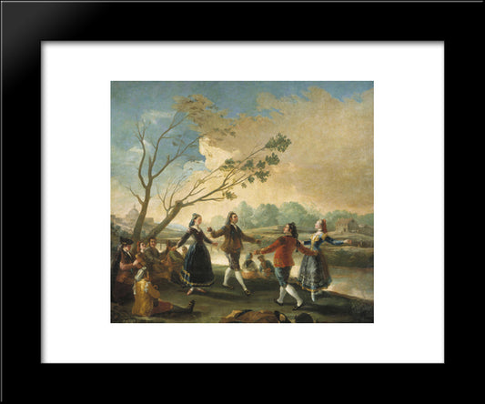 Dance Of The Majos At The Banks Of Manzanares 20x24 Black Modern Wood Framed Art Print Poster by Goya, Francisco