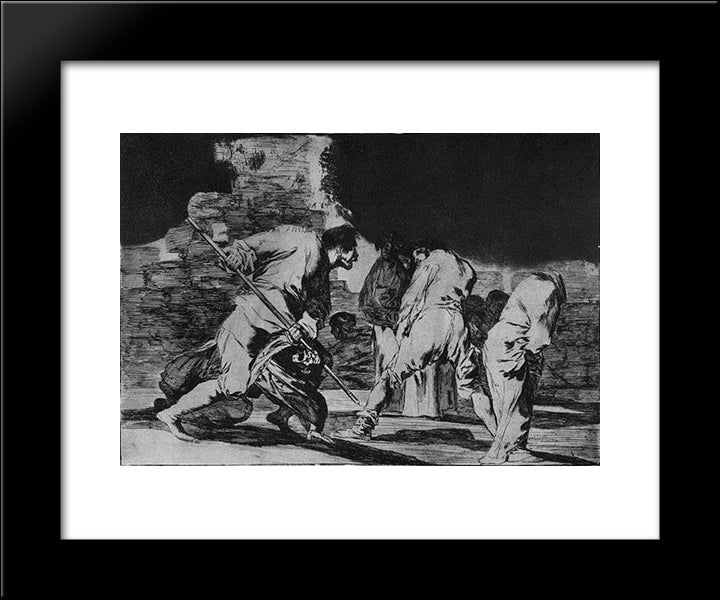 Disparate Furioso 20x24 Black Modern Wood Framed Art Print Poster by Goya, Francisco