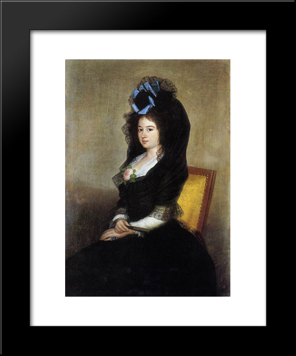 Dona Narcisa Baranana De Goicoechea 20x24 Black Modern Wood Framed Art Print Poster by Goya, Francisco