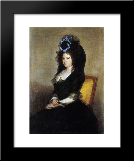 Dona Narcisa Baranana De Goicoechea 20x24 Black Modern Wood Framed Art Print Poster by Goya, Francisco