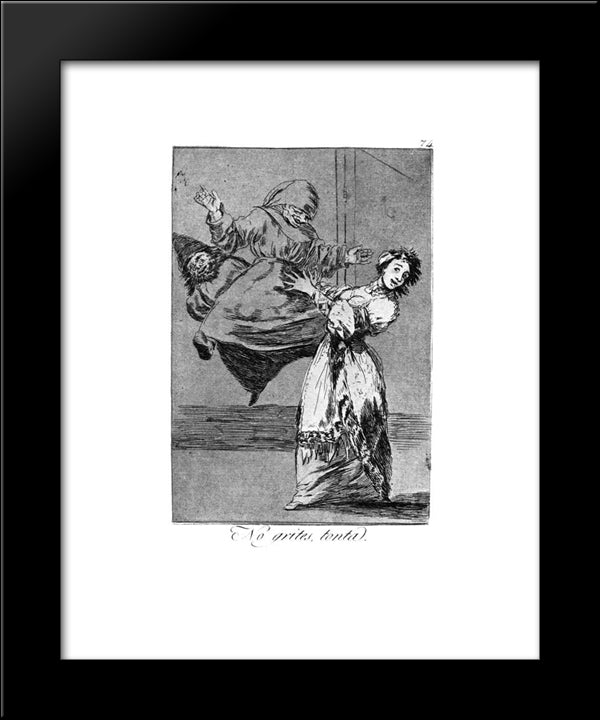Don'T Scream, Silly 20x24 Black Modern Wood Framed Art Print Poster by Goya, Francisco