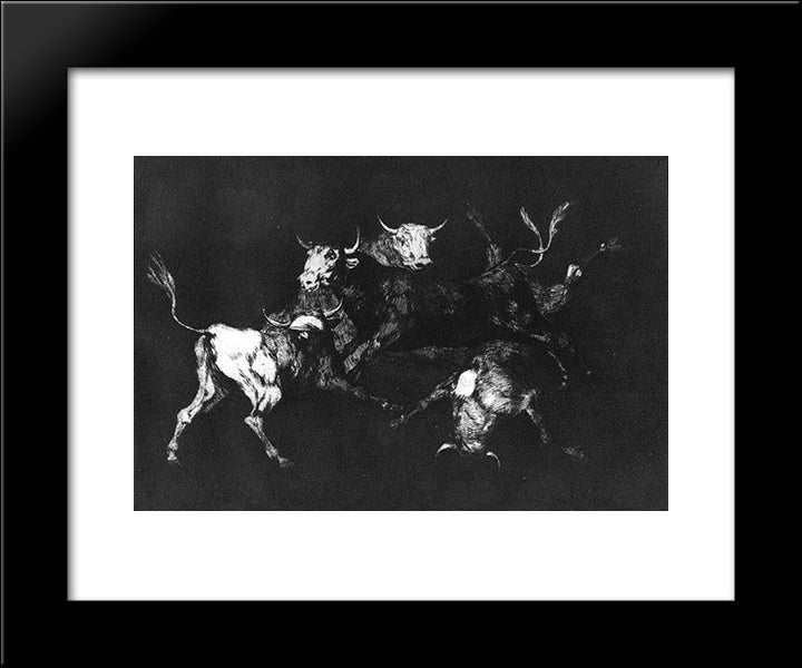Foolishness Of The Fools 20x24 Black Modern Wood Framed Art Print Poster by Goya, Francisco