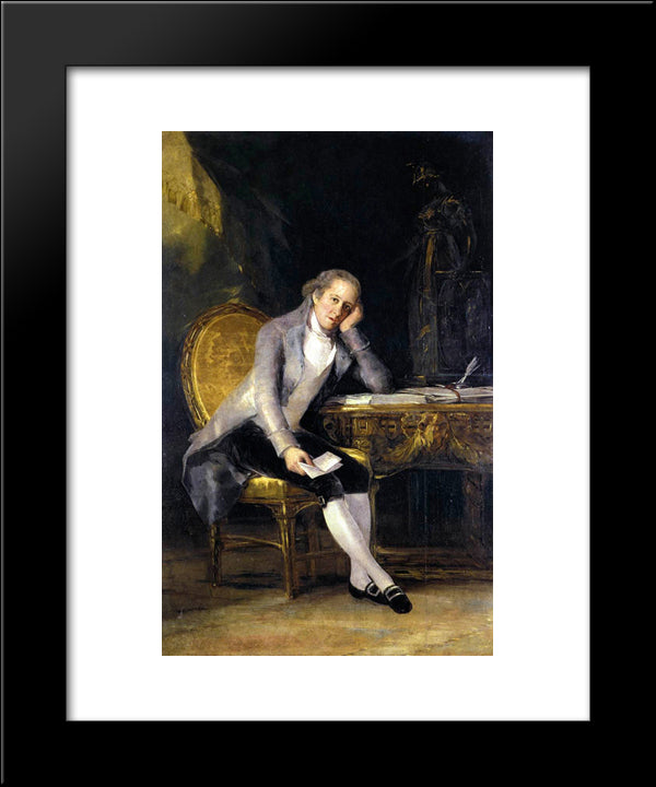 Gaspar Melchor De Jovellanos 20x24 Black Modern Wood Framed Art Print Poster by Goya, Francisco