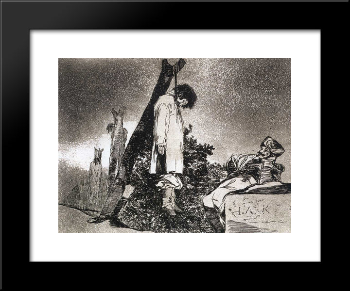 Here Neither 20x24 Black Modern Wood Framed Art Print Poster by Goya, Francisco