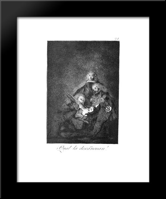 How They Break Her Barrel 20x24 Black Modern Wood Framed Art Print Poster by Goya, Francisco