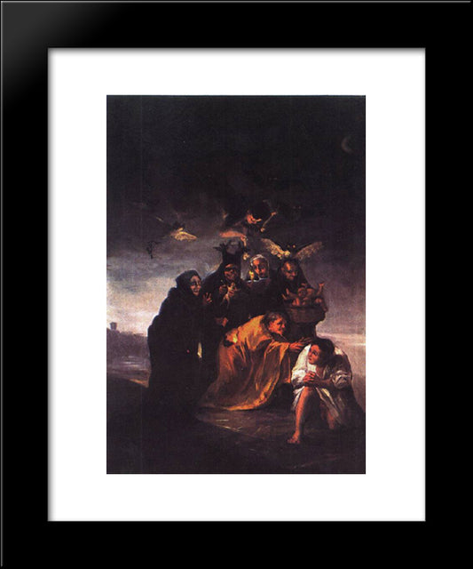 Incantation 20x24 Black Modern Wood Framed Art Print Poster by Goya, Francisco