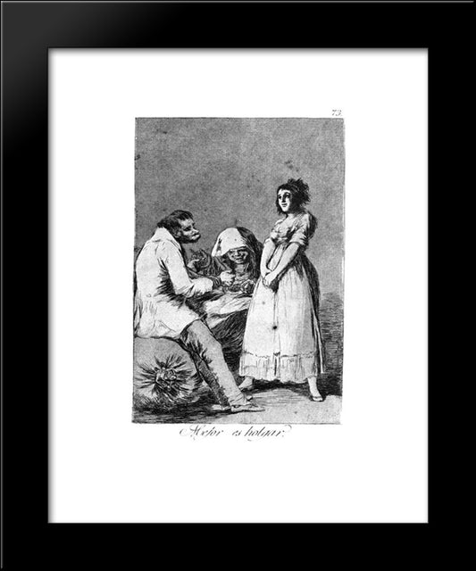 It Is Better To Be Idle 20x24 Black Modern Wood Framed Art Print Poster by Goya, Francisco