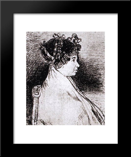 Josefa Bayeu 20x24 Black Modern Wood Framed Art Print Poster by Goya, Francisco