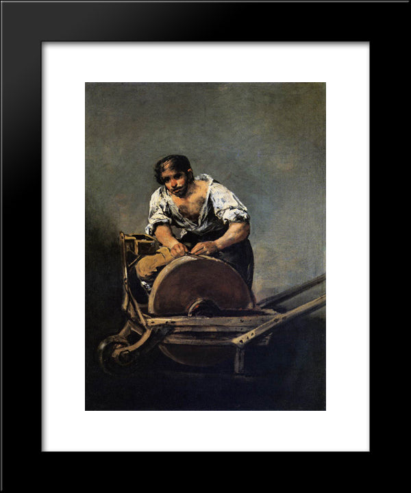 Knife Grinder 20x24 Black Modern Wood Framed Art Print Poster by Goya, Francisco