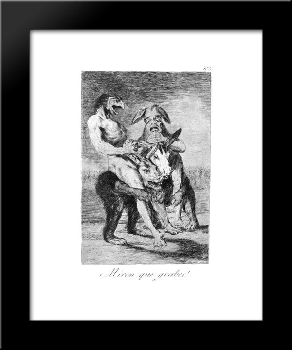 Look How Solemn They Are 20x24 Black Modern Wood Framed Art Print Poster by Goya, Francisco