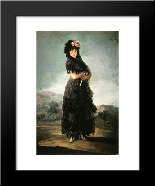 Mariana Waldstein, Ninth Marquesa De Santa Cruz 20x24 Black Modern Wood Framed Art Print Poster by Goya, Francisco