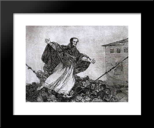 May The Rope Break 20x24 Black Modern Wood Framed Art Print Poster by Goya, Francisco