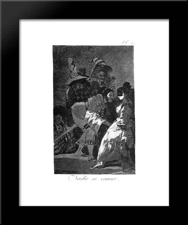 Nobody Knows Anybody 20x24 Black Modern Wood Framed Art Print Poster by Goya, Francisco