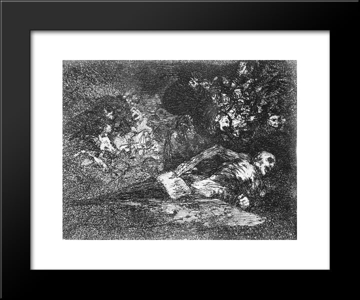 Nothing. The Event Will Tell 20x24 Black Modern Wood Framed Art Print Poster by Goya, Francisco