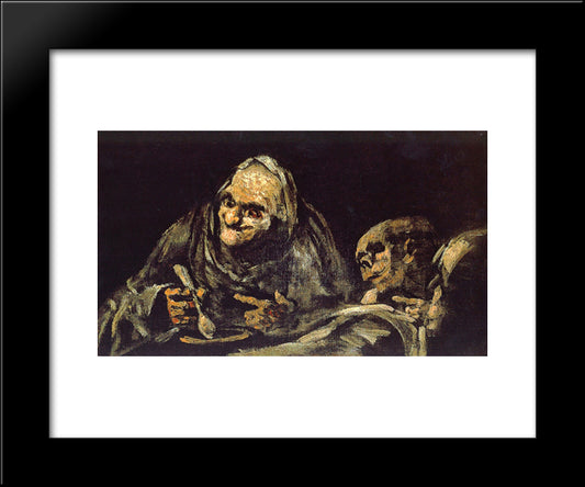 Old Eating Soup 20x24 Black Modern Wood Framed Art Print Poster by Goya, Francisco