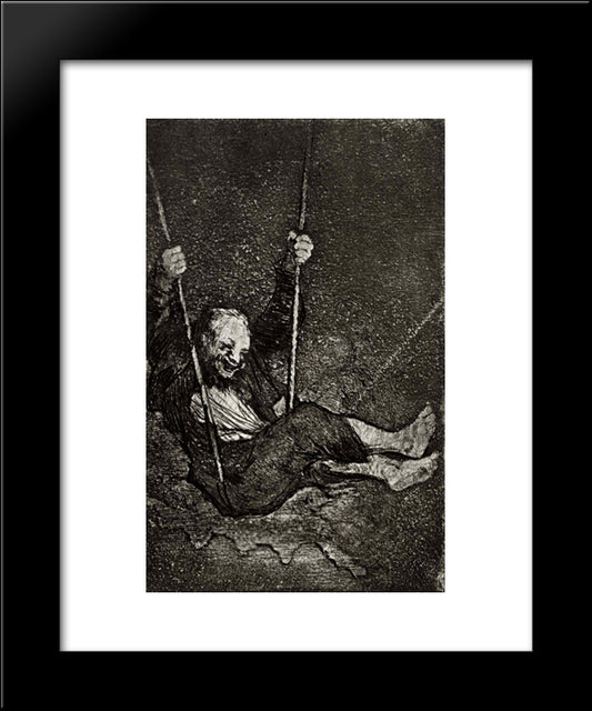 Old Swinging 20x24 Black Modern Wood Framed Art Print Poster by Goya, Francisco