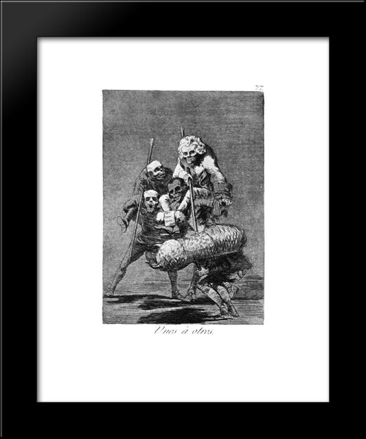 One To Anothers 20x24 Black Modern Wood Framed Art Print Poster by Goya, Francisco