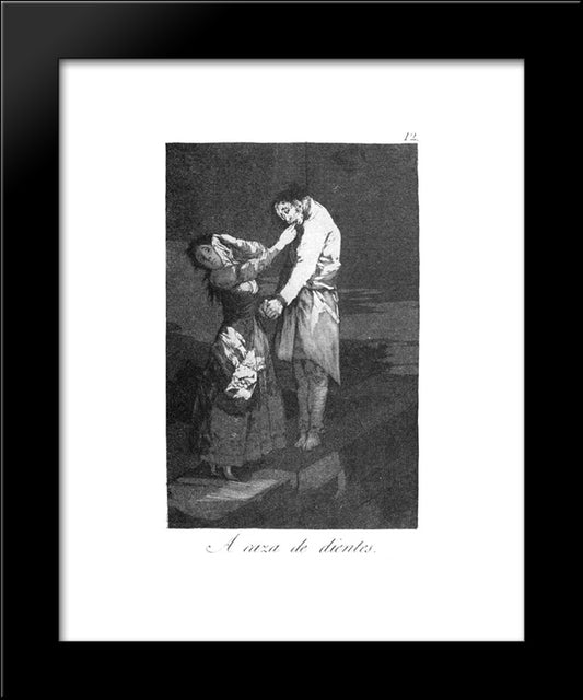 Out Hunting For Teeth 20x24 Black Modern Wood Framed Art Print Poster by Goya, Francisco