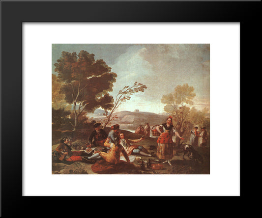 Picnic On The Banks Of The Manzanares 20x24 Black Modern Wood Framed Art Print Poster by Goya, Francisco