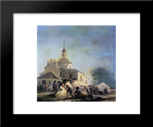 Pilgrimage To The Church Of San Isidro 20x24 Black Modern Wood Framed Art Print Poster by Goya, Francisco