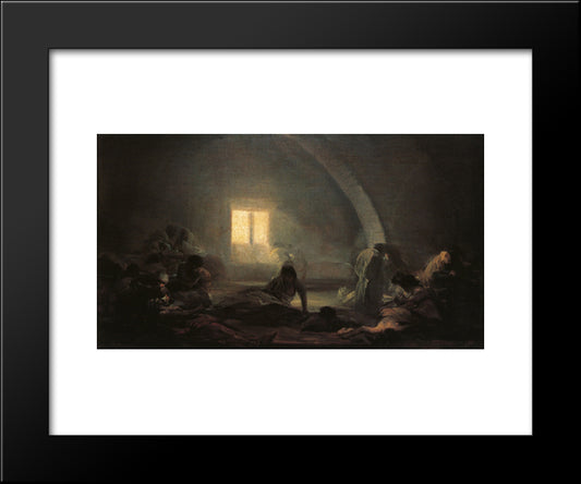 Plague Hospital 20x24 Black Modern Wood Framed Art Print Poster by Goya, Francisco