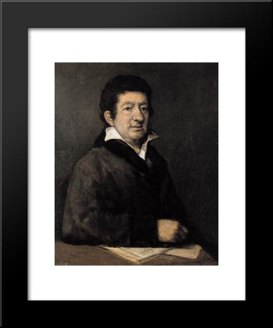 Poet Morat­n 20x24 Black Modern Wood Framed Art Print Poster by Goya, Francisco