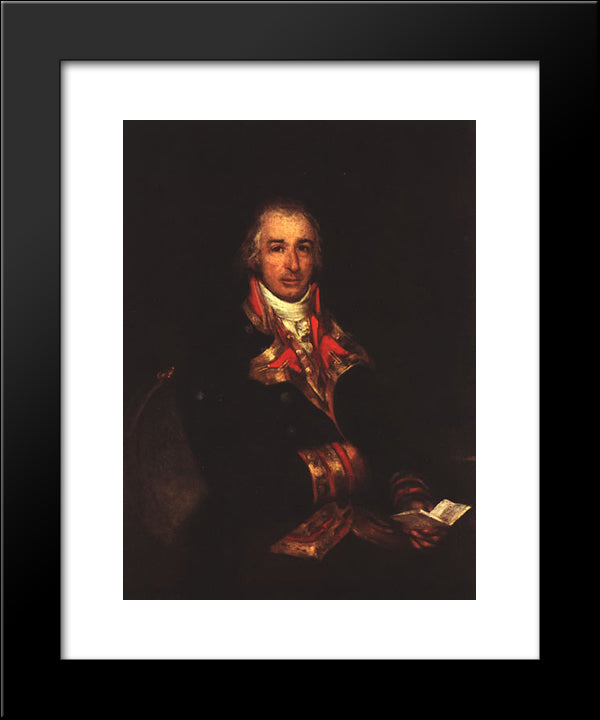 Portrait Of Don Jose Queralto 20x24 Black Modern Wood Framed Art Print Poster by Goya, Francisco