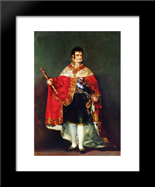 Portrait Of Ferdinand Vii 20x24 Black Modern Wood Framed Art Print Poster by Goya, Francisco