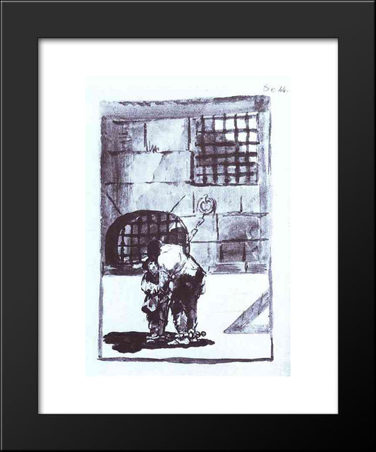 The Prisoners In Chains 20x24 Black Modern Wood Framed Art Print Poster by Goya, Francisco