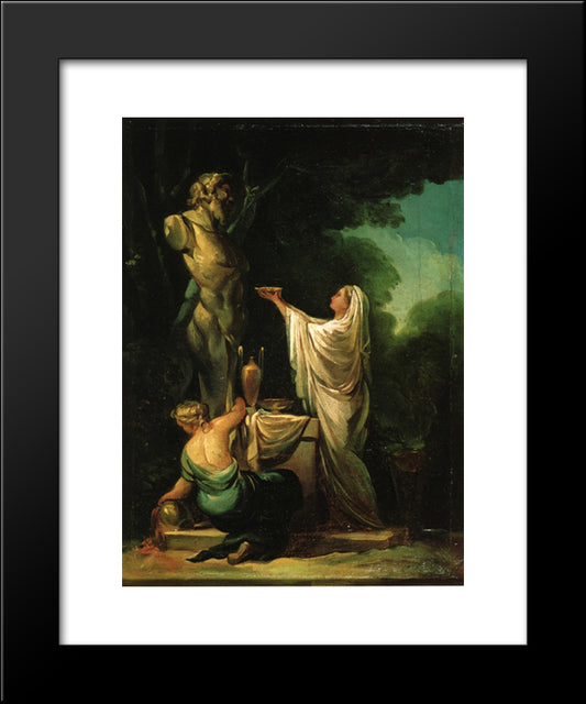 The Sacrifice To Priapus 20x24 Black Modern Wood Framed Art Print Poster by Goya, Francisco