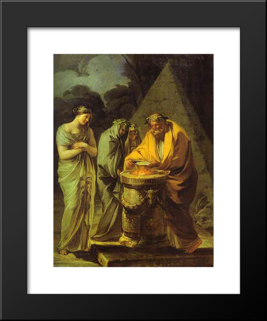 The Sacrifice To Vesta 20x24 Black Modern Wood Framed Art Print Poster by Goya, Francisco