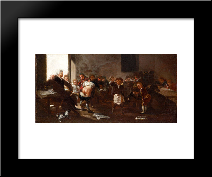 The School Scene 20x24 Black Modern Wood Framed Art Print Poster by Goya, Francisco