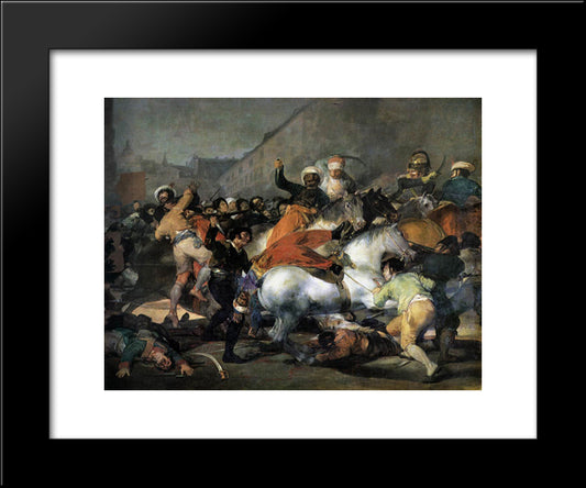 The Second Of May, 1808 The Charge Of The Mamelukes 20x24 Black Modern Wood Framed Art Print Poster by Goya, Francisco