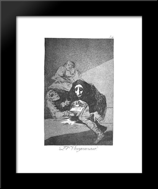 The Shy Man 20x24 Black Modern Wood Framed Art Print Poster by Goya, Francisco