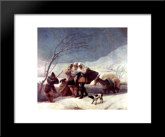 The Snowstorm (Winter) 20x24 Black Modern Wood Framed Art Print Poster by Goya, Francisco