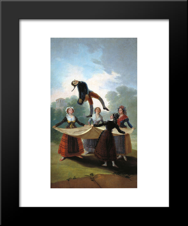 The Straw Manikin 20x24 Black Modern Wood Framed Art Print Poster by Goya, Francisco