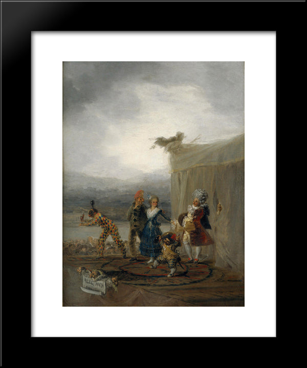 The Strolling Players 20x24 Black Modern Wood Framed Art Print Poster by Goya, Francisco