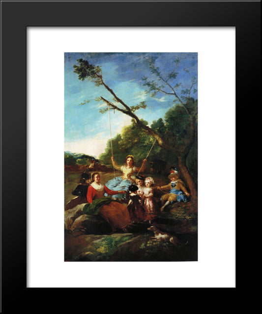 The Swing 20x24 Black Modern Wood Framed Art Print Poster by Goya, Francisco