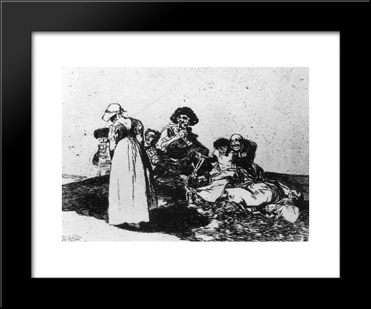 The Worst Is To Beg 20x24 Black Modern Wood Framed Art Print Poster by Goya, Francisco