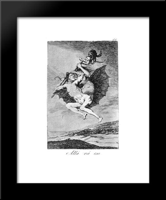 There It Goes 20x24 Black Modern Wood Framed Art Print Poster by Goya, Francisco