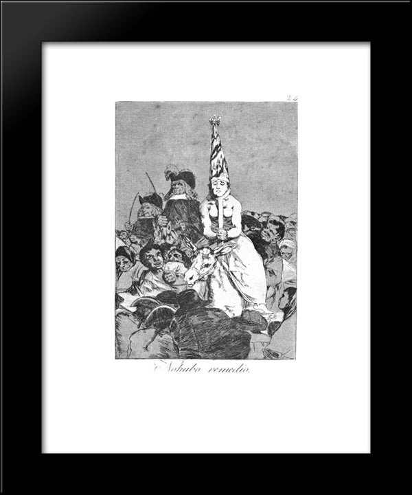 There Was No Help 20x24 Black Modern Wood Framed Art Print Poster by Goya, Francisco