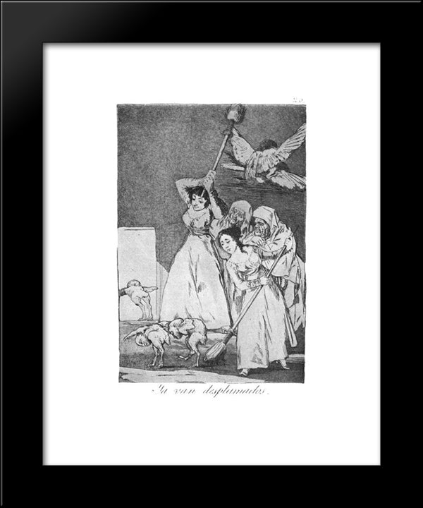 They Already Go Plucked 20x24 Black Modern Wood Framed Art Print Poster by Goya, Francisco