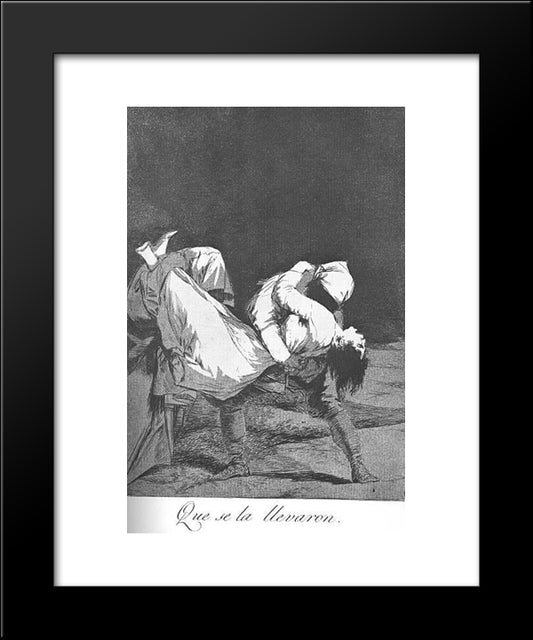 They Carried Her Off 20x24 Black Modern Wood Framed Art Print Poster by Goya, Francisco