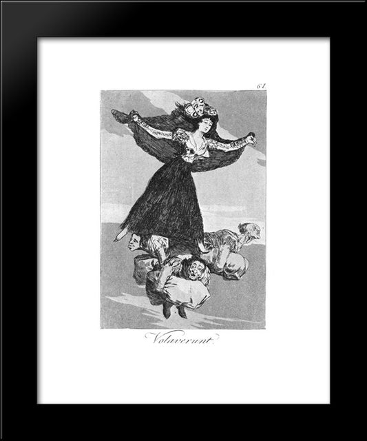 They Have Flown 20x24 Black Modern Wood Framed Art Print Poster by Goya, Francisco