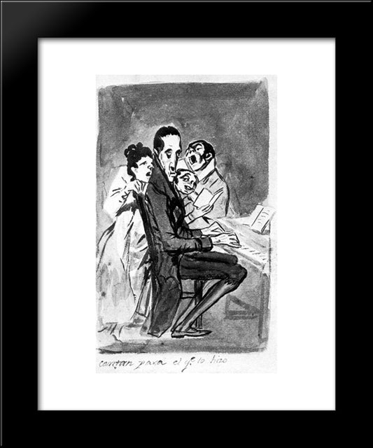 They Sing For The Composer 20x24 Black Modern Wood Framed Art Print Poster by Goya, Francisco